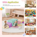 ‌Soft Climbing Toys for Toddlers, 7-Piece Baby Soft Foam Climbing Blocks, PU Leather Gym Climb and Crawl Activity Play Set, Indoor Climbing Toys for Kids and Children, Pink by TinyTreasures Baby Boutique