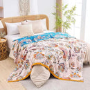 Boho Throw Blanket for Bed, 100% Cotton Soft Rustic Quilt Fall Blanket, 60"x80" Floral Printed Farmhouse Decor Bed Blankets, All Season Rustic Reversible Bohemian Throw Quilt by CozyNest Decor