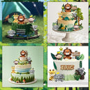 22PCS Safari Animal Cake Toppers & Wild One Birthday Decorations - Jungle Cake Topper with Leaves for Animal Themed Birthday Party Decorations, Safari Cake Decorations for Zoo Theme Cakes Accessories by TinyTreasures Baby Boutique