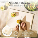 SMIRLY Plastic Cutting Board Set 3 Pieces, Non-Slip Dishwasher Safe Chopping Boards for Kitchen, Cream White by CozyNest Decor