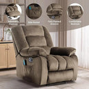 Massage Recliner Chair with Heat and Massage, Soft Fabric Ergonomic Manual Reclining Chairs, Heavy Duty Reclining Sofa Chair with Side Pockets for Living Room (Taupe) by CozyNest Decor