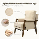 Modern Accent Chairs Set of 2 for Living Room Mid Century Arm Chairs Upholstered Bedroom Chairs Comfy Lounge Chairs with Solid Wood Frame, Beige by CozyNest Decor