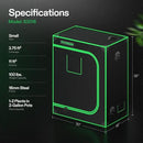 VIVOSUN S3018 30"x18"x36" Grow Tent, High Reflective Mylar with Observation Window and Floor Tray for Hydroponics Indoor Plant for VS1000 by GreenHaven Gardens