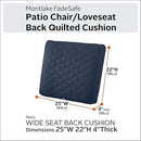 Classic Accessories Montlake FadeSafe Water-Resistant 25 x 22 x 4 Inch Wide Back Patio Quilted Lounge Cushion, Navy by GreenHaven Gardens