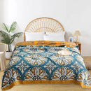 Boho Throw Blanket for Bed - 100% Pure Cotton Ultra Soft Rustic Quilt - Farmhouse Decor Bed Blankets, All Season Rustic Throw for Sofa Couch Chair(80''x 90'', Boho Floral) by CozyNest Decor