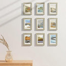 Vittanly 4x6 Picture Frames Set of 9, Shatter Resistant Plexiglass, Display 3.5x5 Pictures with Mat or 4x6 without Mat, Photo Frames for Wall or Tabletop, Engineered Wood, Driftwood by CozyNest Decor