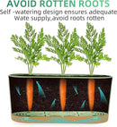 QCQHDU 16" L x 7.6" W x 7" H Window Planter Box, 2 Pack Self Watering Pots for Indoor Plants with Drainage Holes & Saucer, Outdoor Flower Pots Home Garden Modern Decor by GreenHaven Gardens