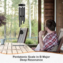Large Aluminium Wind Chimes 37 Inches to Create a Zen Atmosphere Suitable for Outdoor, Garden, Patio Decoration. Classic Wind Chimes with Wind Catcher as a Gift for Unisex(Whole Black) by CozyNest Decor