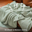PHF 100% Cotton Waffle Weave Blanket King Size, Soft Lightweight Breathable Cozy Summer Blankets for Bed, Luxury Aesthetic Woven Bedding for Home Decor, 108"x90", Sage Green by CozyNest Decor