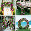 JUSTOYOU 2 Pack (15.8FT) Fake Rose Garland, Artificial Rose Vines Flowers Hanging Silk Rose Vine Wedding Home Backdrop Party Arch Arrangement Decoration