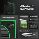 VIVOSUN S558 5x5 Grow Tent, 60"x60"x80" High Reflective Mylar with Observation Window and Floor Tray for Hydroponics Indoor Plant for VSF6450 by GreenHaven Gardens