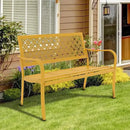 Grand patio 50" Outdoor Bench Garden Bench with Armrests Bench for Outdoors Lawn Yard Porch Sunflower Yellow by GreenHaven Gardens