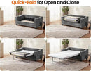 CHIC HOUSE Pull Out Sofa Bed, Full Size Sleeper Sofa, 2-in-1 Convertible Chenille Couch with USB Charging, Memory Form Couch for Living Room, Apartment & Small Space (Dark Grey, Chenille - Full) by CozyNest Decor