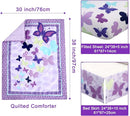 Wowelife Butterfly Mini Crib Bedding Set, 3 Piece Baby Bedding Set Butterfly, Mini Crib Nursery Bed Set, Breathable and Soft with Sheet Sets for Baby Girl, Purple by TinyTreasures Baby Boutique