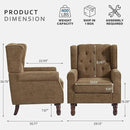 Lumibee High Back Accent Chair,Upholstered Wingback Armchair with Solid Wood Legs for Small Spaces,Comfy Single Sofa Chair for Living Room,Bedroom,Office-Gray by CozyNest Decor