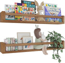 Heimlove 32 Inch Nursery Floating Shelves, Nursery Book Shelves for Wall, Wall Bookshelf for Kids Solid Wood Wall Mounted Shelves for Books,Toys and Decor Storage, Set of 2 by TinyTreasures Baby Boutique