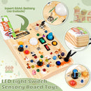 Joyreal Wooden Busy Board with LED Light, Montessori Toddler Toys, Wooden Sensory Board, Toddlers Activity Travel Toys for Boy & Girl Birthday Gift (Farm Theme) by TinyTreasures Baby Boutique