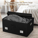 75 Quarts Extra Large Decorative Storage Bins with Lids, 3 Packs Black Collapsible Storage Bins with Lids, Stackable Storage Bins Decorative Box Storage With Lid Extra Large by CozyNest Decor