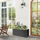 Long Metal Cube Planter for Outdoor Plants 15" W x 38" L x 16.25" H, Heavy Duty Steel Rectangular Planter Box with Removable Insert Shelf, Modern Décor for Outside, Indoor, Garden (Black) by GreenHaven Gardens