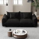 Modern Minimalist Chenille Modular Sectional Sofa, Oversized Couch and Loveseat Set with Thick Cushions, Upholstered Sofa for Small Spaces, Living Room, Bedroom, Office, Apartment(Black,75" Loveseat) by CozyNest Decor