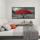 Framed Black and White Red Tree Wall Art Canvas Print Picture Large Red Tree Landscape Modern Artwork for Living Room Bedroom Office Home Wall Decor With 24X48inch by CozyNest Decor