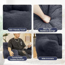 Bean Bag Chair with Filler, Bean Bag Sofa with Tufted Soft Stuffed Filling, Fluffy and Lazy Sofa, Comfy Cozy BeanBag Chairs with Memory Foam for Dorm, Apartment, Living Room (Blue) by CozyNest Decor