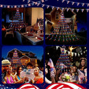 4th of July Decorations Lights, Red White Blue String Lights 320 LED 11.5 Ft Flag Stars Patriotic Light with Big Star Topper Waterproof 8 Light Modes for Indoor Outdoor Memorial Day Independence Day by GreenHaven Gardens