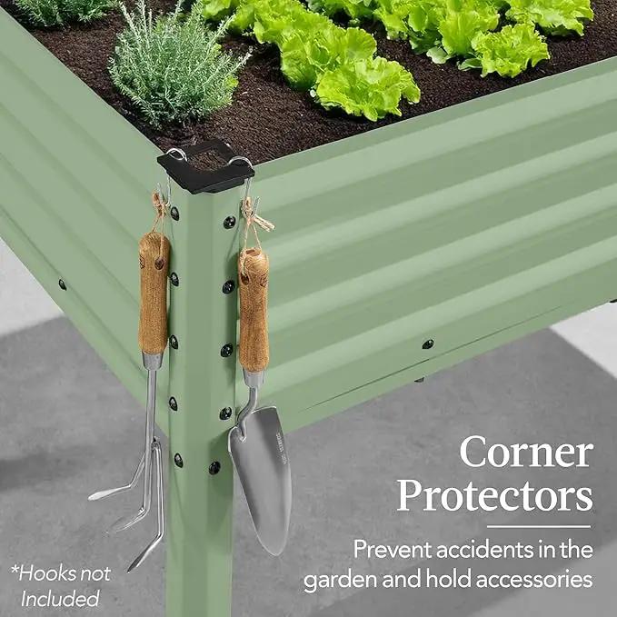 Best Choice Products 48x24x30in Galvanized Raised Garden Bed, Metal Elevated Planter Box, Vegetable Garden for Backyard, Patio, Balcony - Sage Green, photo 7 of 8
