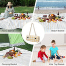 Picnic Blanket, 80''x80'' Waterproof Outdoor Blankets, Picnic Mat Washable for Beach, Picnic Blankets for Camping on Grass with Shoulder Strap - Yellow & White by TinyTreasures Baby Boutique
