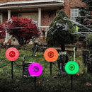 Outdoor Halloween Decorations Pathway Lights, 7Ft Halloween Eyeballs Pathway Markers String Lights Waterproof with 4 LED Scary Eyeballs Halloween Stakes Lights for Outdoor Walkway Yard Lawn Garden by GreenHaven Gardens