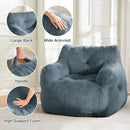 Hobestluk Bean Bag Chair for Adult Small Bean Bag Chairs with Arms Furry Beanbag Chair with Foam Filler Stuffed Bean Bag Sofa for Reading in Bedroom Living Room and Dorms (Blue Grey) by CozyNest Decor