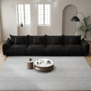 smilesun Modern Minimalist Chenille Modular Sectional Sofa, Oversized Couch and Loveseat Set with Thick Cushions, Upholstered Sofa for Living Room, Bedroom, Office, Apartment(Black,136" 4-Seater) by CozyNest Decor