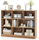 Tangkula 8-Cube Bookcase, Wood 3 Tier Open Storage Bookshelf, Modern Multipurpose Display Cabinet for Living Room, Study, Reading Nook, 48 x 12.5 x 36.5 Inch, Natural by CozyNest Decor
