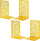 CNK Book Ends Bookends for Decorative Books Holder Bookend Shelves End Hold Heavy Duty Holders Stoppers Metal Stopper Cute Boho Bookshelf Holds Cookbook Office Home Set of 4 Bookends Pair Gold by CozyNest Decor