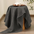 PHF 100% Cotton Waffle Weave Throw Blanket, Soft Lightweight Breathable Cozy Summer Throws for Couch Bed Sofa, Luxury Aesthetic Woven Blanket for Home Decor & Office, 50"x60", Charcoal Grey by CozyNest Decor