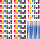 280 Pcs Washable Acrylic Paint for Kids Arts and Crafts, 20 Gouache Watercolor Paint Sets of 12 Colors for Party Classroom Painting Supplies, 20 Flat and 20 Pointed Brushes by TinyTreasures Baby Boutique