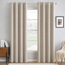 MIULEE 100% Blackout Linen Textured Curtains for Bedroom Solid Thermal Insulated Natural Grommet Room Darkening Curtains & Drapes Luxury Decor for Living Room Nursery 52 x 84 Inch (2 Panels) by TinyTreasures Baby Boutique