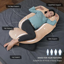 MOON PARK Pregnancy Pillows for Sleeping - U Shaped Full Body Maternity Pillow with Removable Cover - Support for Back, Legs, Belly, HIPS - 57 Inch Pregnancy Pillow for Women - Brown by TinyTreasures Baby Boutique