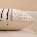 Boho Chenille Tufted Couch Throw Pillow Covers 18x18 Inch Set of 2 Farmhouse Striped Decorative Pillow Covers Accent Neutral Pillowcase Black Cushion Cover for Living Room Sofa Bed by CozyNest Decor