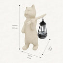 Solar Powered Garden Resin Statue Lights, 10 Inch Waterproof Outdoor Animal Cute Cat Figurine Lights, Suitable for Patios, Balconies, Lawns, Courtyards, Etc. (Walking) by GreenHaven Gardens