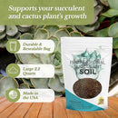 Succulent Soil Premium All Purpose Blend | Large 2.2 Quarts | Pre-Mixed Ready to Use for Cactus and Succulents | Canadian Peat, Course Sand, Pinebark | Made in USA by GreenHaven Gardens