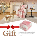 LURKA Checkered Sherpa Fleece Throw Blanket - Extra Thick and Warm Winter Soft Fuzzy Plush Blanket for Couches, Beds & Pets, Powder Pink, 50x60 Inches by CozyNest Decor