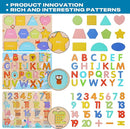 Wooden Puzzles for Toddlers, Voamuw Alphabet Number Shape Learning Education Preschool Toys for Kids Ages 3-6 Years Old (Set of 3) by TinyTreasures Baby Boutique