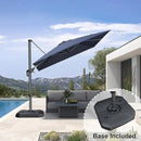 PURPLE LEAF 8 Feet Square Cantilever Umbrella Patio Umbrella with Base Outdoor Umbrella Aluminum Offset with 360-degree Rotation for Garden Deck Pool Patio, Navy Blue by GreenHaven Gardens