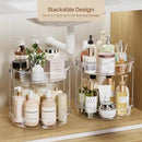 LAMU 12inch 2 Tier Lazy Susan Turntable Organizer Rotating Spice Rack Organization for Cabinet, Kitchen, Pantry, Countertop, Bathroom, Vanity, Medicine Cabinet Organizer, Clear by CozyNest Decor