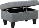 Ottoman Rectangular Storage Ottoman Bench, Flannel Footrest Stool Footstool with Lid for Living Room, Bedroom, Entryway, Dark Gray, 28.5"x19"x17.5" by CozyNest Decor