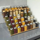 nianfeng Tiered Spice Rack, 6-Tier Spice Pantry Kitchen Cabinet Organizer, 19.9-Inch, Natural Wood Acrylic Stair Riser Stand, Countertop Seasoning Shelf by CozyNest Decor