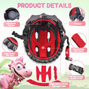 Toddler/Kids Bike Helmet Set for Boys Girls 3D Adjustable Kids Helmet Protective Gear Set Knee Elbow Wrist Pads and Multi-Sports Skateboard Scooter Cycling Roller Balance Bike by TinyTreasures Baby Boutique