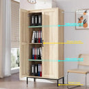 Tall Storage Cabinet, Kitchen Pantry Cabinet with 2 Doors & Adjustable Shelves for Laundry Room, Living Room, Entryway,Bathroom,Natural by CozyNest Decor
