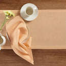 Solino Home Linen Table Runner 108 Inches Long - 100% Pure Linen Peach Table Runner 14 x 108 Inch - Fete by CozyNest Decor